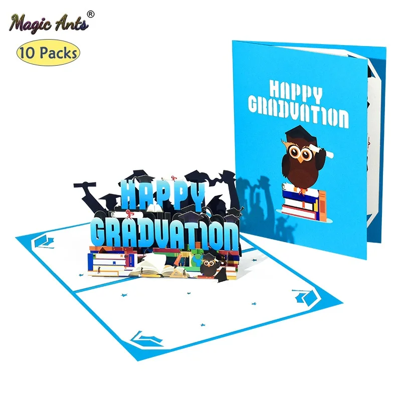 

10 Pack Pop Up Graduation Card 3D Greeting Cards for University Graduates Son Daughter