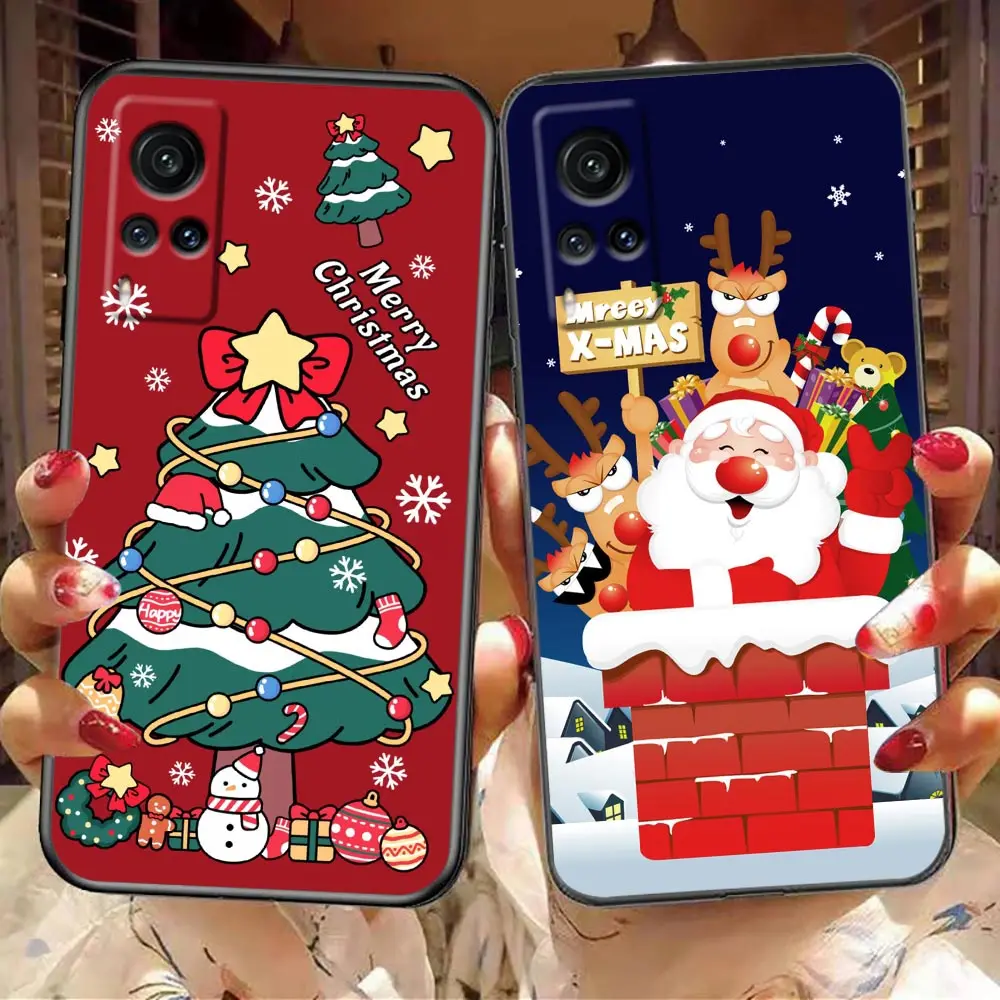 

Case For VIVO X80 X70 X60 X50 X27 X23 X21 X20 Plus V25 V23 V23E V21 V21E V20 SE V19 V17 Pro 5G Case Cartoon Christmas Festival