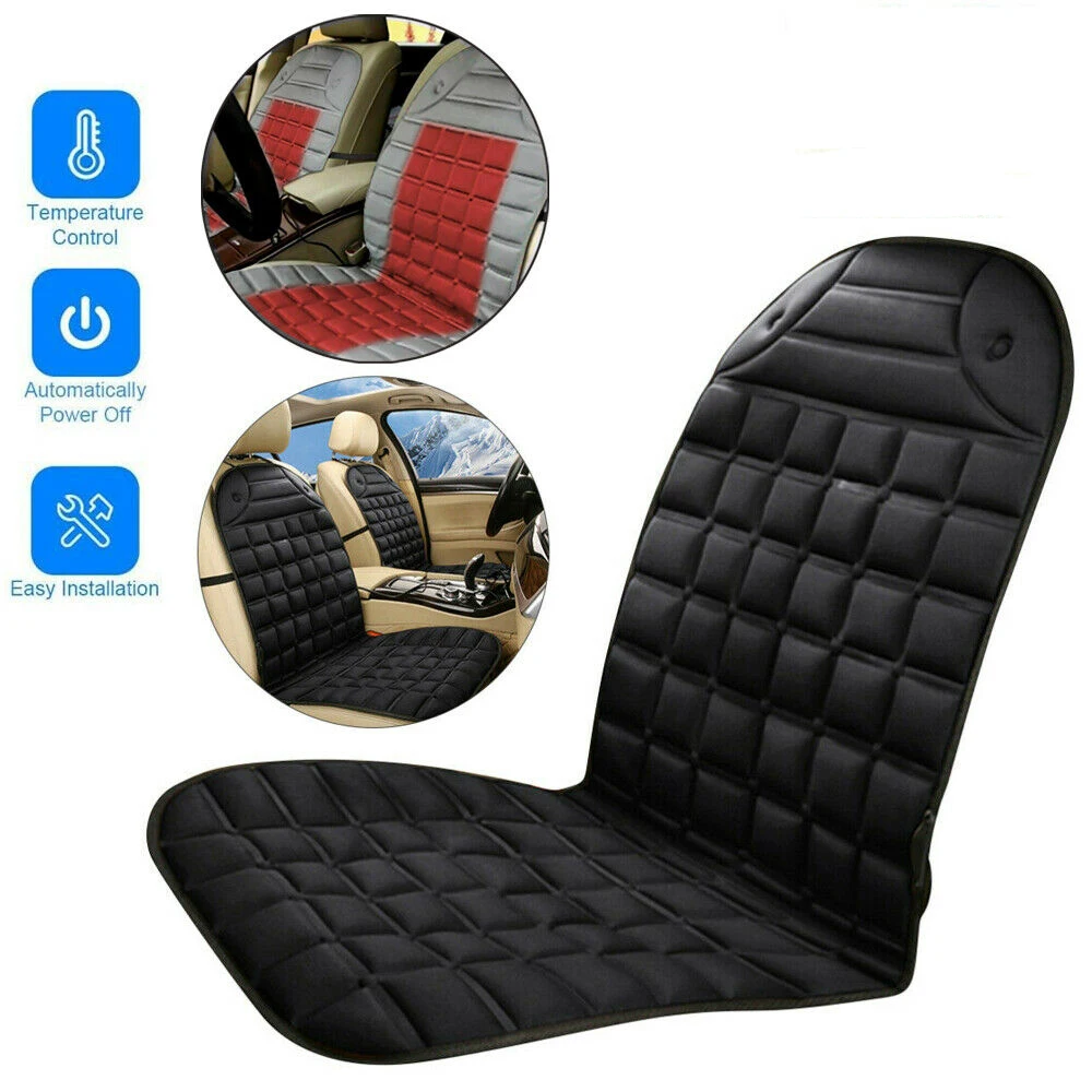 

12V Car Heated Seat Cover Black/Gray Cushion Warmer Heating Warming Pad Cover