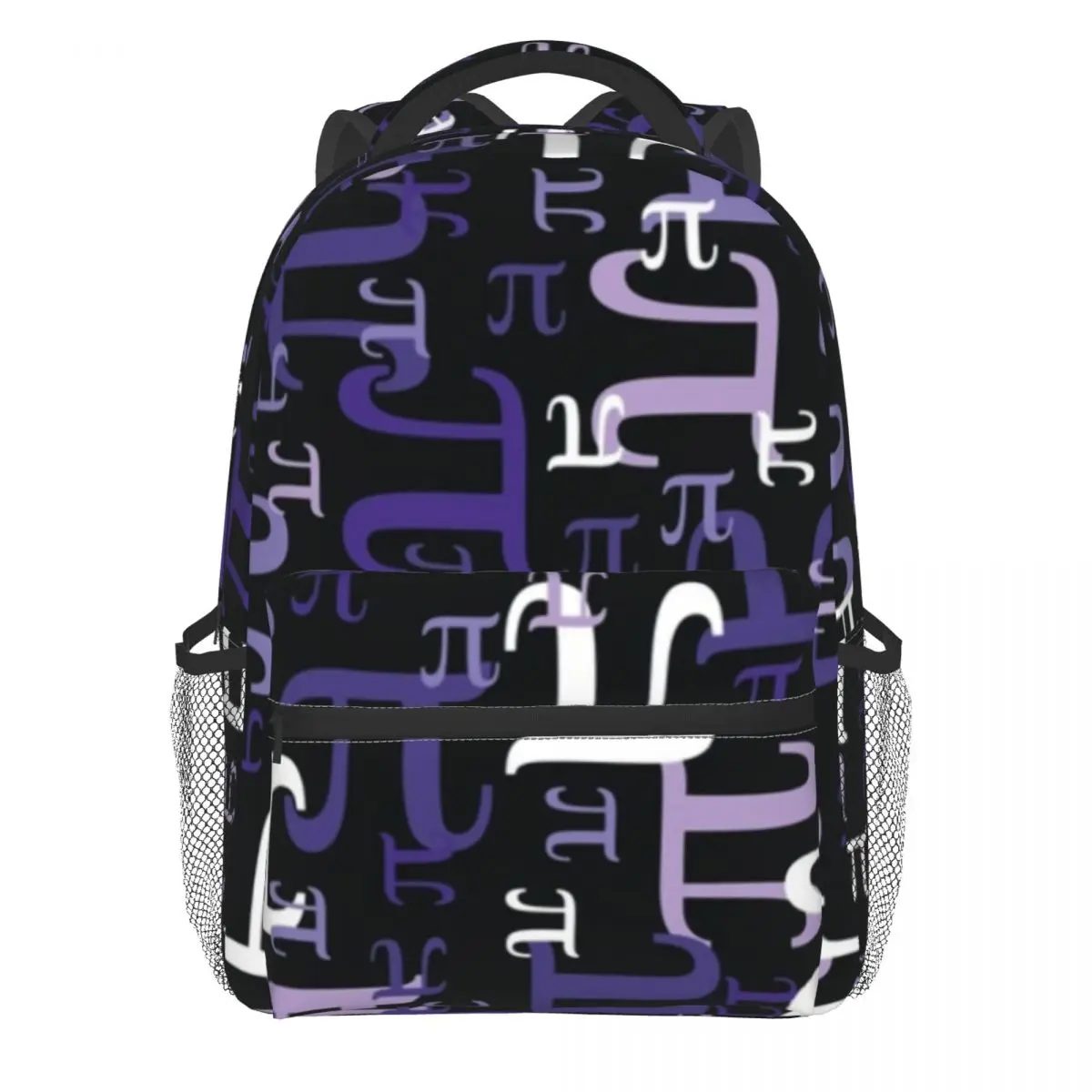 

Purple Math Print Backpack Pieces of Pi Camping Backpacks Teen Custom Print High School Bags Cute Rucksack