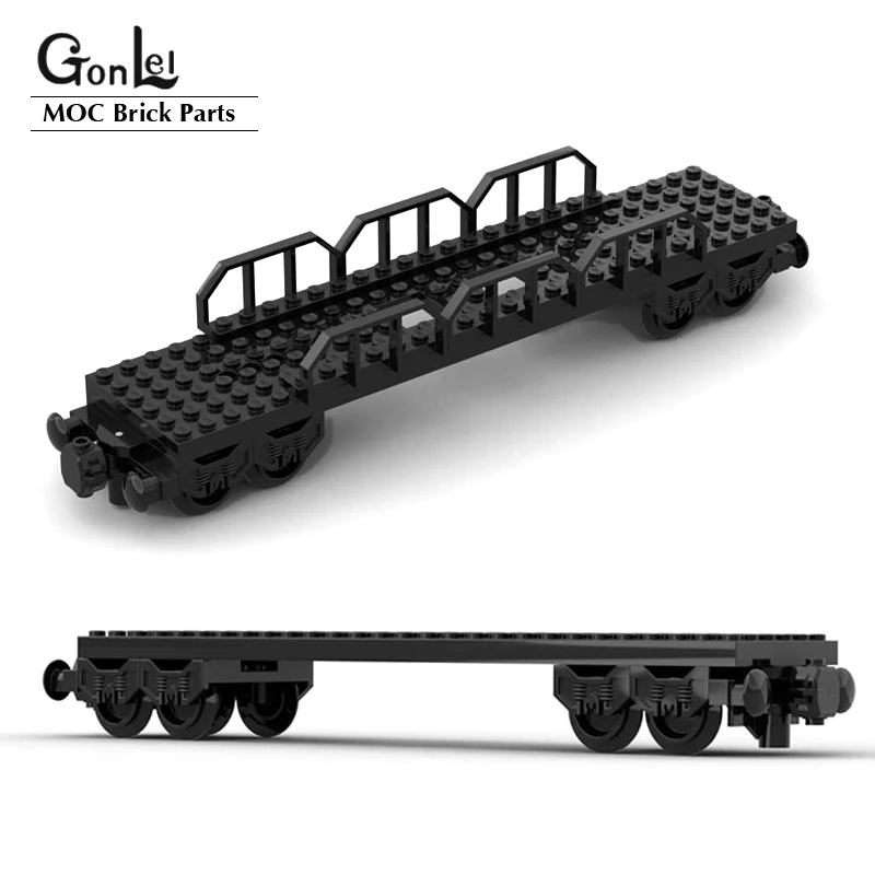 

NEW City Train Round Holes Each End 6x28 Bricks Vehicle Base with Train Buffer with Sealed Magnets and Wheel Holder Part Set Toy