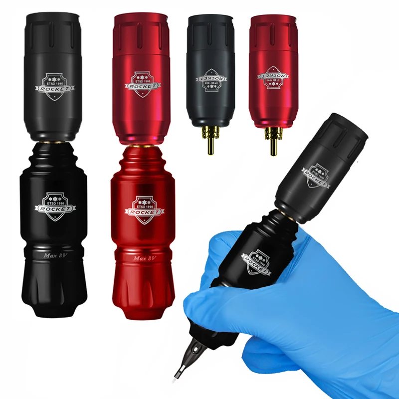 

Short Rocket Wireless Tattoo Pen Professional Japan Motor RCA Connector Rotary Tattoo Machine Tattoo Body Art