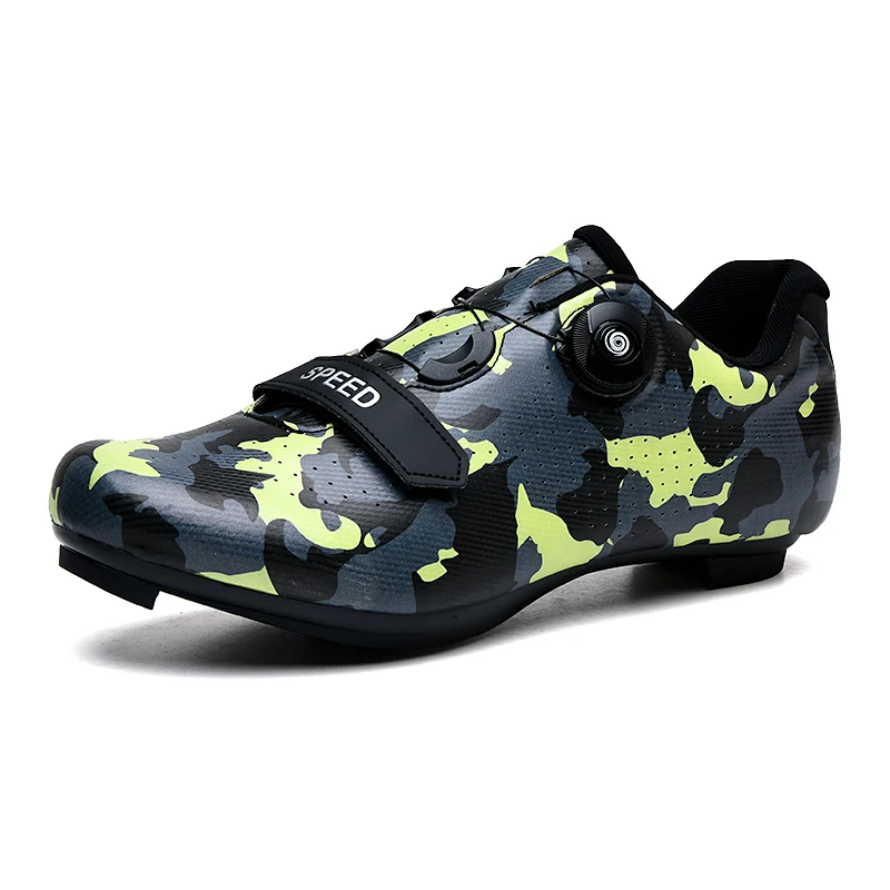 Camouflage SPD-SL Look System Cleat Men Road Bike Shoes SPD Bicycle Adjustable Training Cycling Sneakers Gym Fitness Spin Shoes