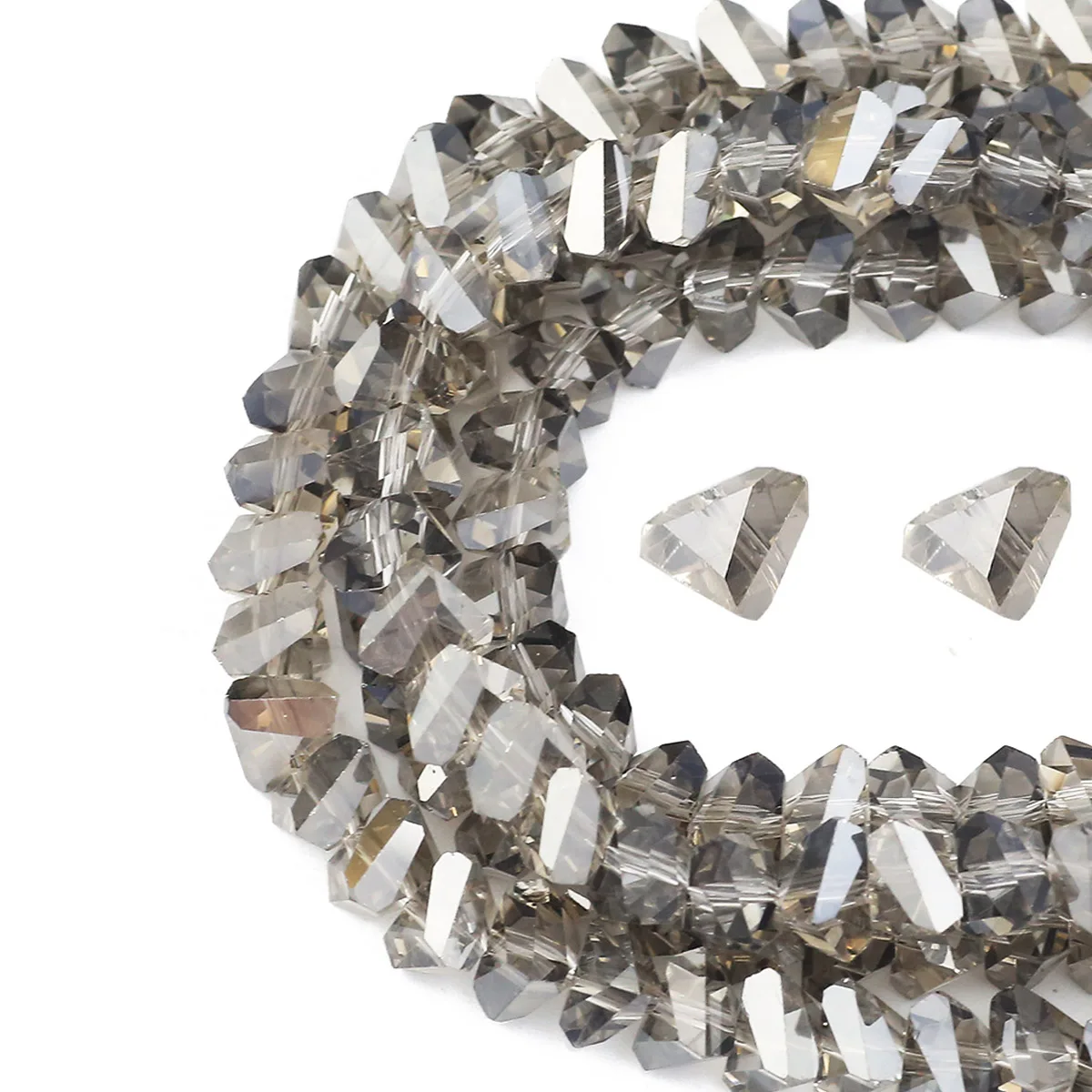 4/6/8 мм треугольные прозрачные серые австрийские хрустальные стеклянные