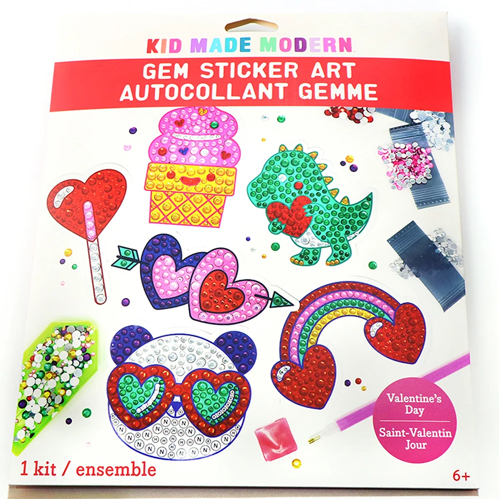 

Gem Cartoon DIY Diamond Painting Stickers Kits for Kids 5D Diamond Art Diamond Mosaic Stickers by Numbers Kits for Children