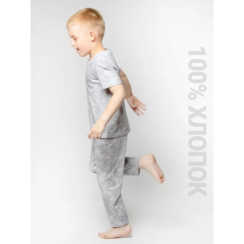 Пижамынй комплект для мальчика FortyFour KPJ020 серый хлопок 100% |