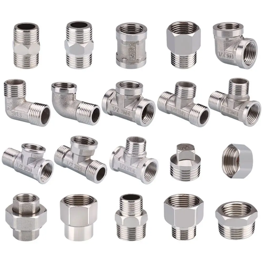 

External Butt Joint Home Improvement Elbow Stainless steel Threaded Pipe Fittings Adapter Hardware Plumbing fitting