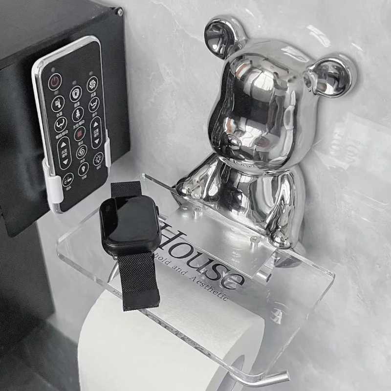 Стеллаж для ванной комнаты с керамическим покрытием полка хранения в рулоне