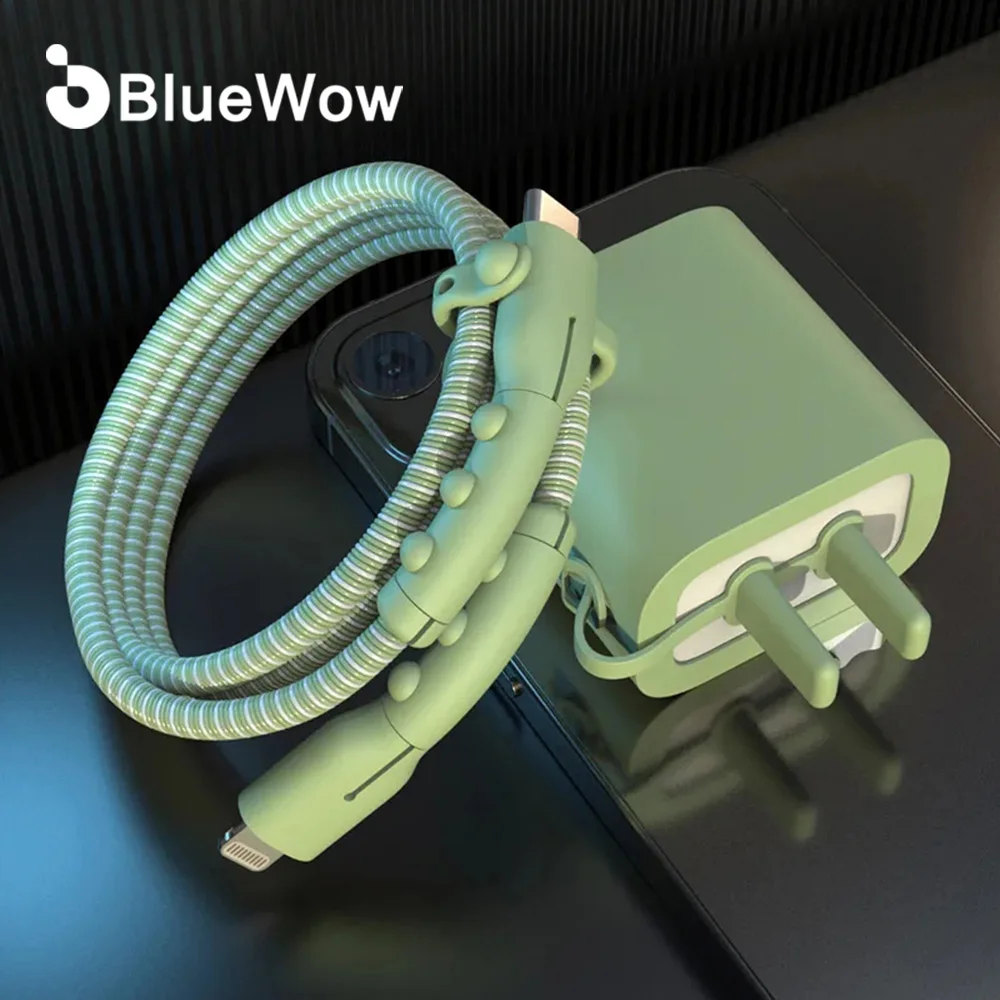 

BlueWow Charger Cover Protector Silicone Cable Accessory 18/20w USB Charger Plug Cable Protector for iPhone