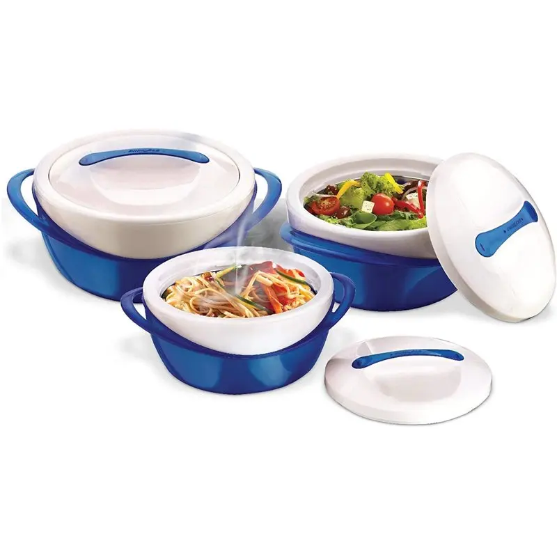 

3-Pc Insulated Bowl with Lid Casserole Dish Set,