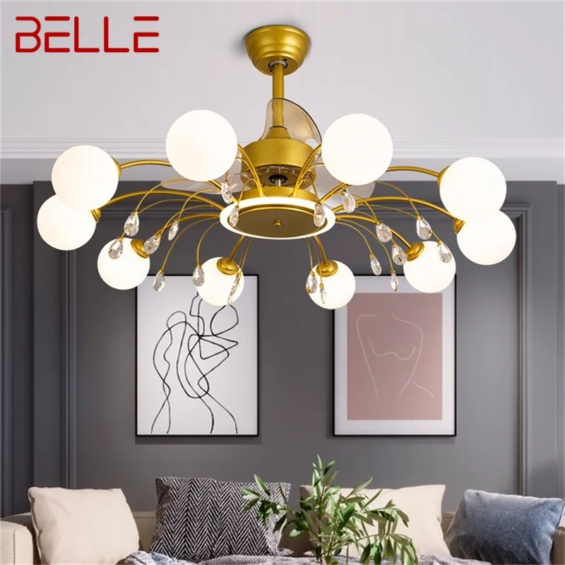 

BELLE Nordic Ceiling Fan with Lights Modern Branch LED Lighting Remote Control for Home Dining Room