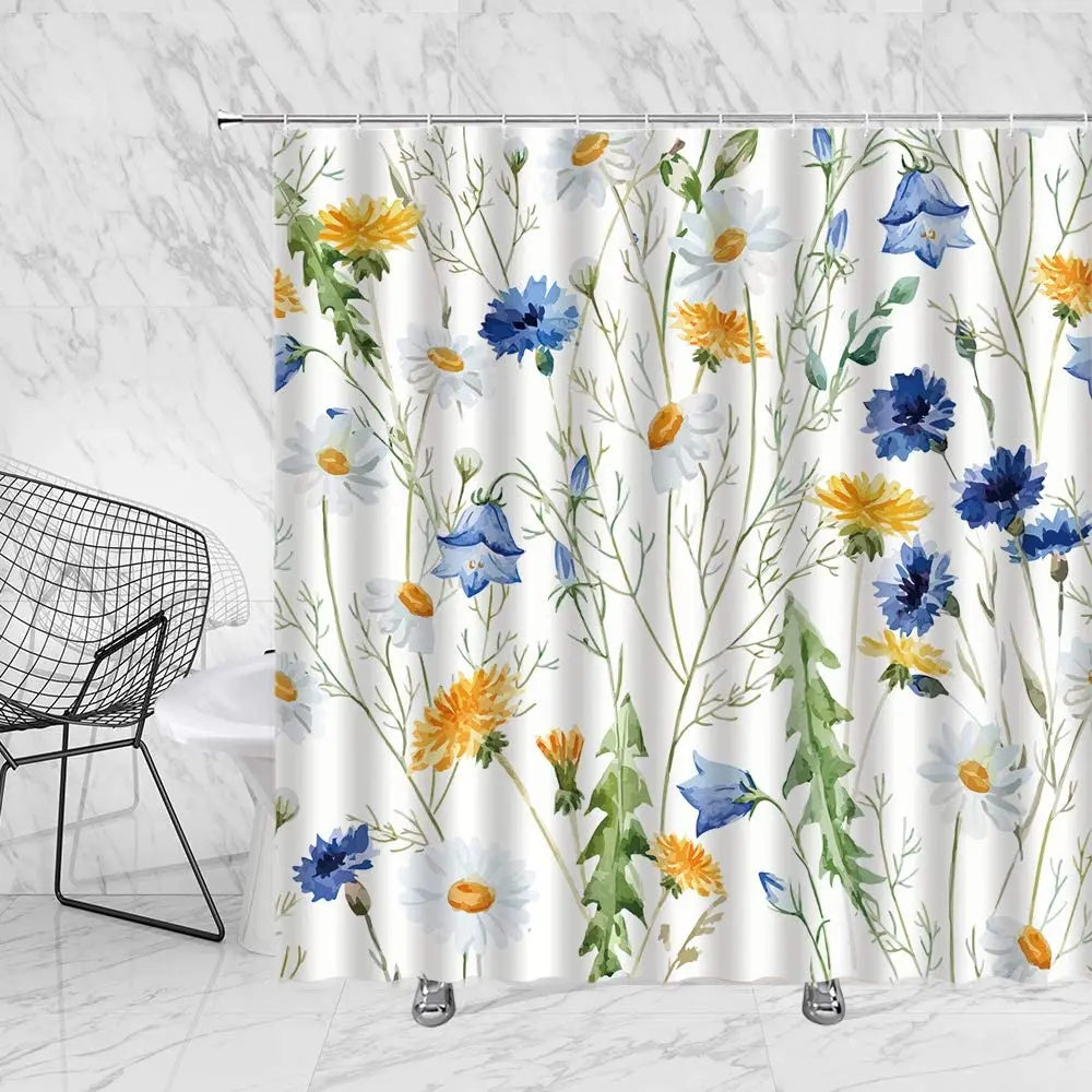 zen green leaves shower curtain watercolor plant floral bamboo black stone spa bath curtains waterproof cloth bathroom decor set free global shipping