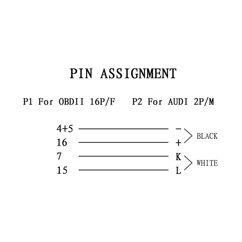 

OBD II OBD2 Cable 2 x 2Pin to OBD2 16Pin Female Connector Cable Diagnostic Adapter for -Audi VAG Seat Skoda