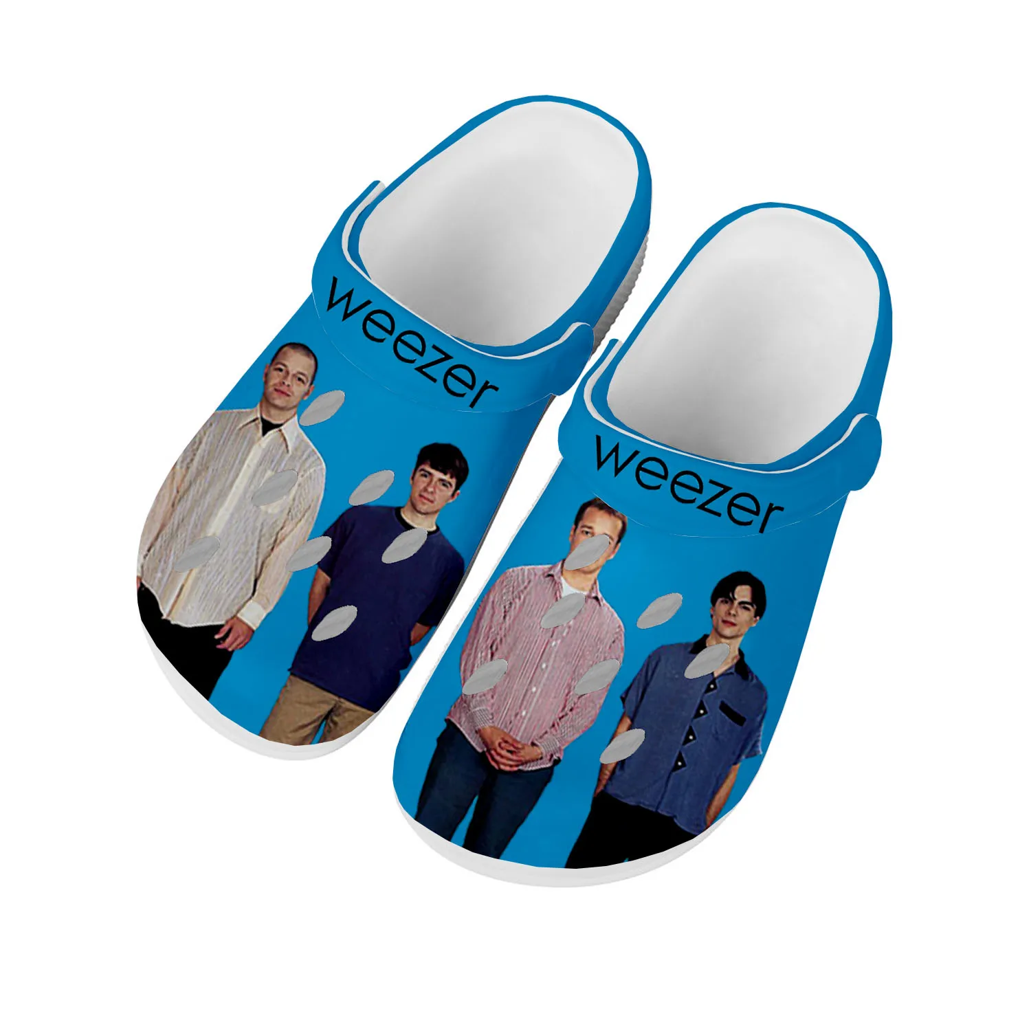 

Weezer Pop Rock Band Home Clogs Custom Water Shoes Mens Womens Teenager Shoe Garden Clog Breathable Beach Hole Slippers White