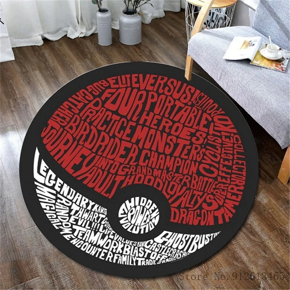 

Pokemon Go Ball Circle Round Area Rug And Carpet For Home Living Room Foam Bedroom Cushion Bathroom Floor Door Mat Blanket