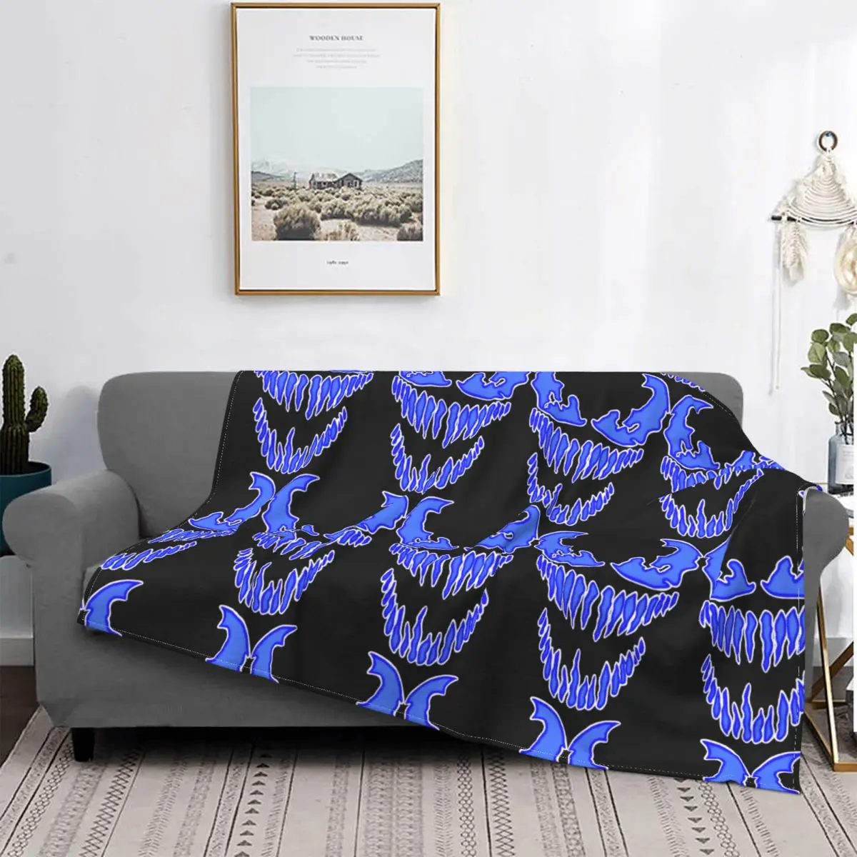 Голубое одеяло Фланелевое всесезонное милое ультрамягкое покрывало для