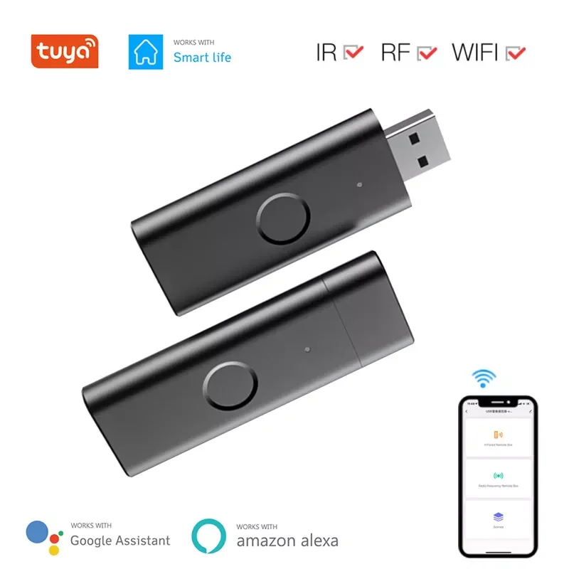 

2023NEW WiFi RF+IR Remote Controller USB Shape Smart Controller RF Appliances Smart Life Voice Control Alexa Home