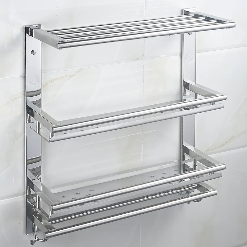 

Vidric DIY 304 полки из нержавеющей стали, полка для ванной комнаты, 4-х уровневая полка для макияжа в ванной комнате с полотенцем, раковиной, полка для хранения
