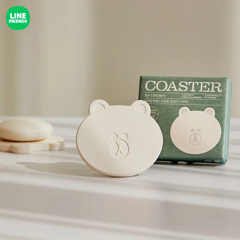 

Подставка для стакана LINE Friend, коричневая, нескользящая, с изображениями из мультфильмов аниме, подставки для чая