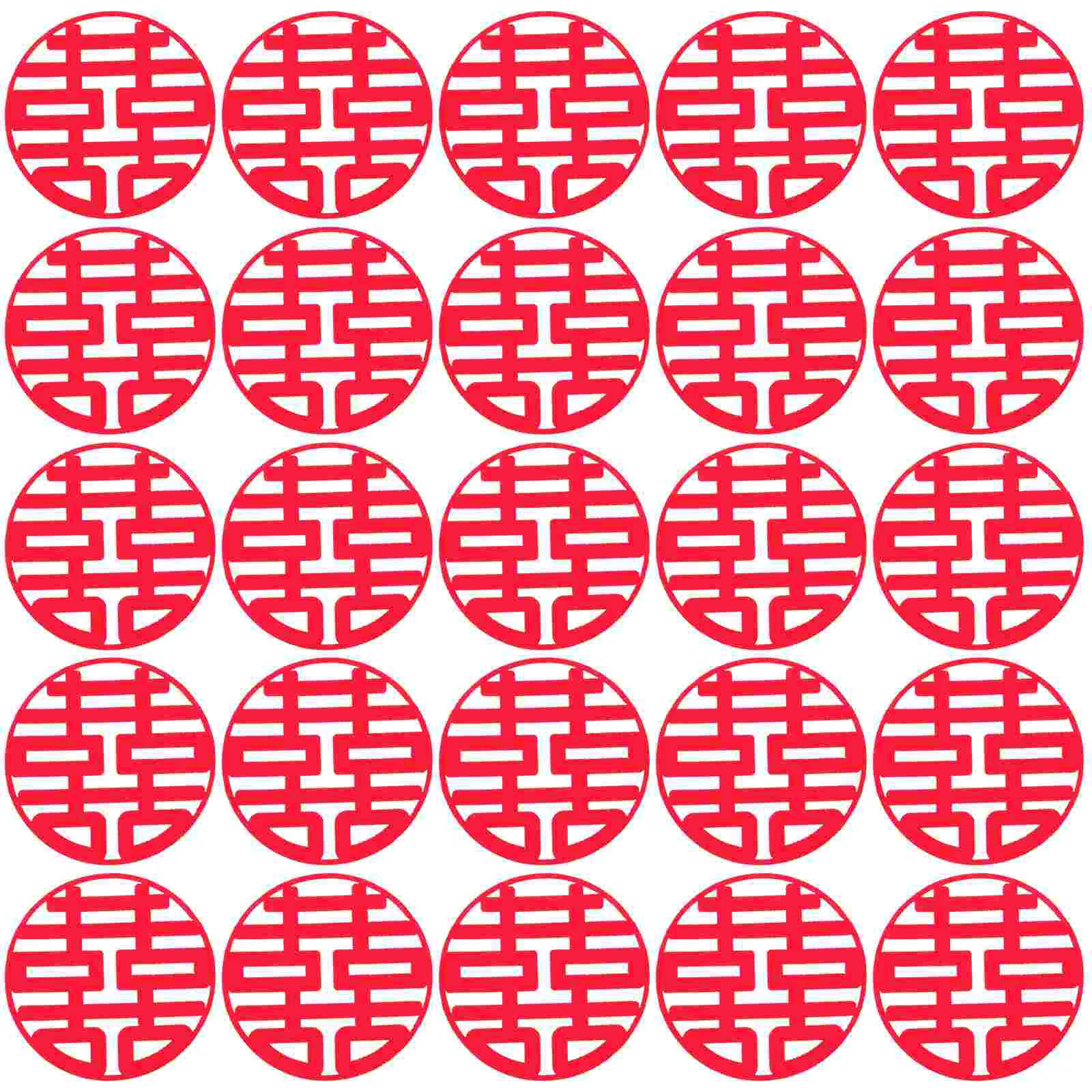 

30pcs Non-woven Xi Paper-Cut Non-woven Chinese Paper-cut Wedding Door Stickers for Door Wedding Window
