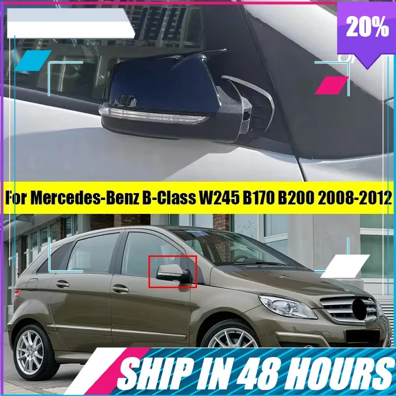 Фото BOMP для Mercedes-Benz B-Class W245 B170 B200 2008 2009 2010 2011 2012 Декоративная накладка на боковое зеркало, блестящая черная, наклеиваемая и мгновенно устанавливаемая. №1