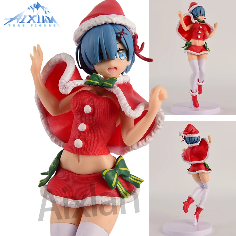 

22CM Re:Life in A Different World From Zero Anime Christmas Wind Rem PVC Action Figure Collectible Model Toys Kid Gift