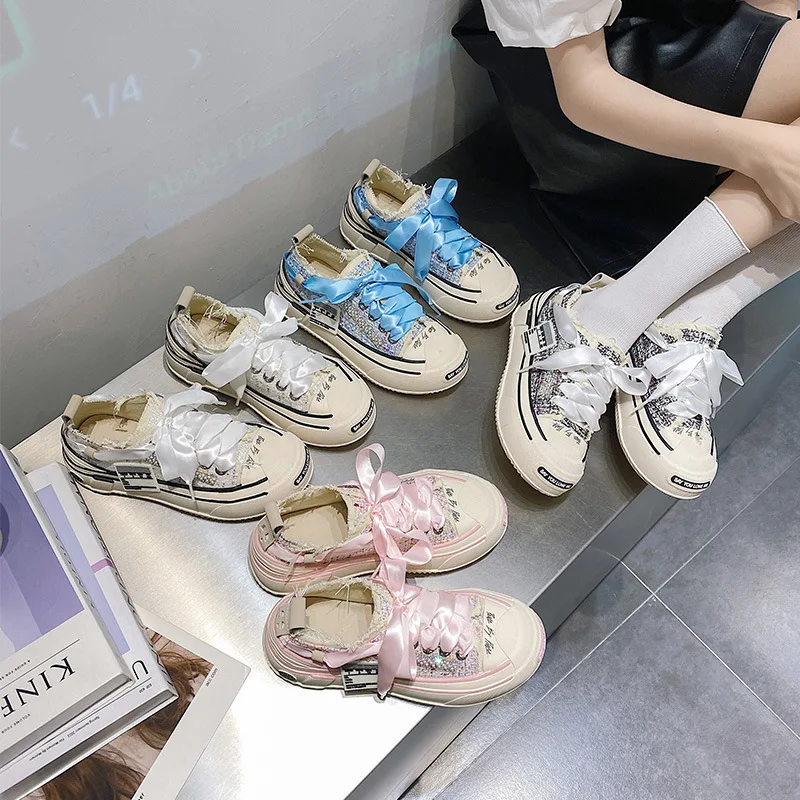 

CICIYANG Women Sneakers Platform Fashion Mesh Breathable Shoe Lace Up Singles Cowhide Casual Student Shoes