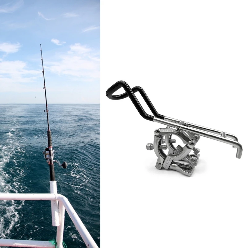 

Clamp On Type Rail Mounted Fishing Rod Holder 316 Stainless Steel For Marine Boats Rail Tube Fishing Rod Stand Bracket