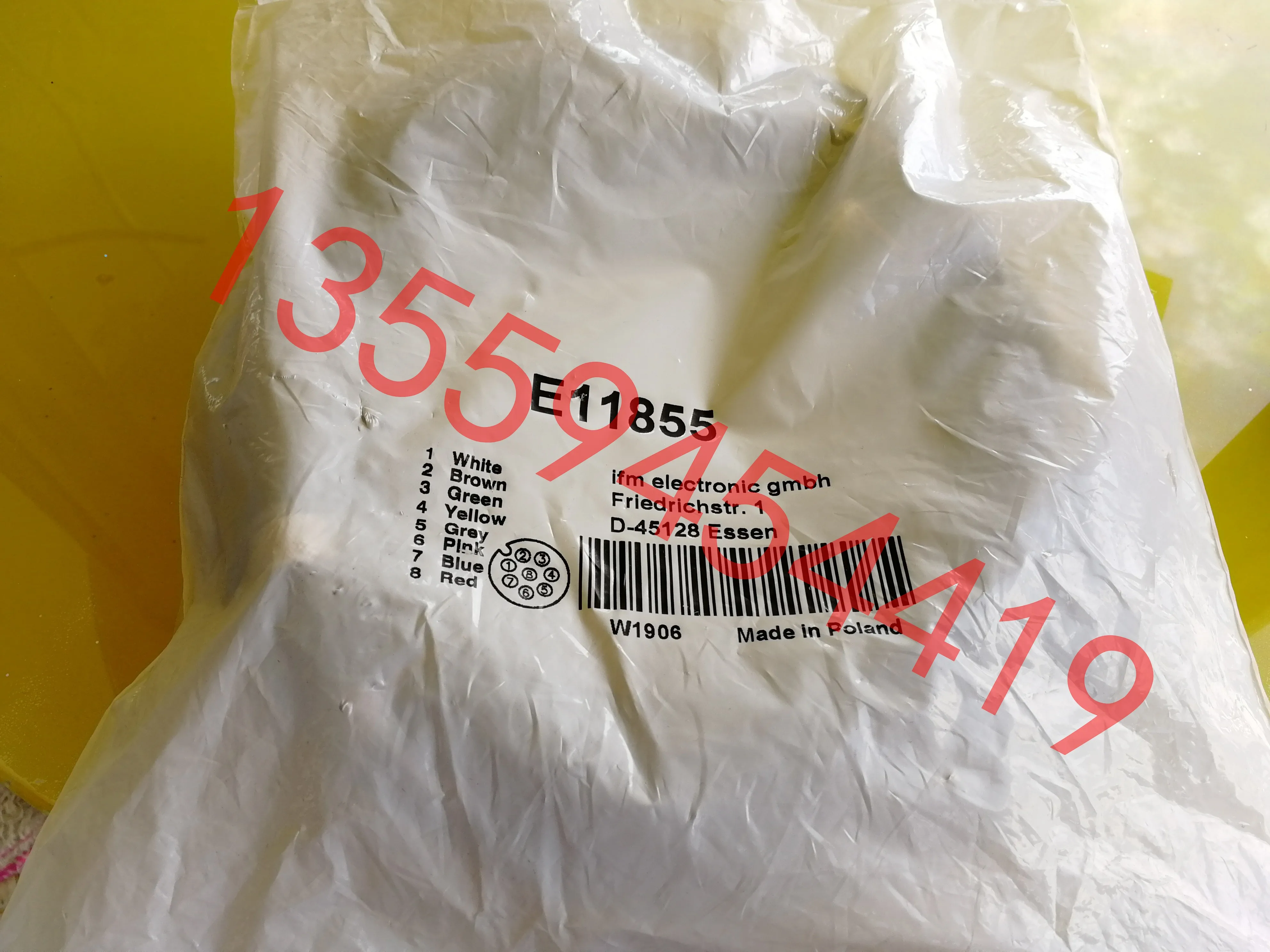 Дверной кабель IFM Yifu E11855 в наличии оригинальный и включая M12 PUR 10 м 8-pin бесплатная