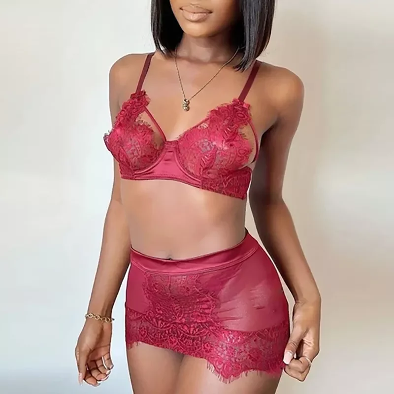 

Женское кружевное нижнее белье, привлекательный сетчатый прозрачный комбинированный сексуальный домашний костюм на бретельках с разрезом...