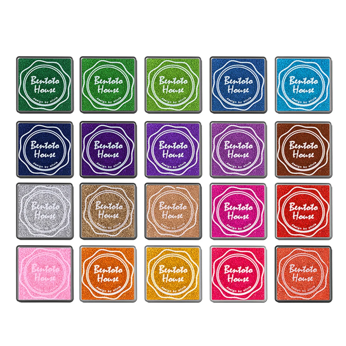 

ULTNICE 20pcs Multi-colored Giant Ink Pads Stamp Pads for DIY Craft Scrapbooking Finger Paint Ink Pad Set