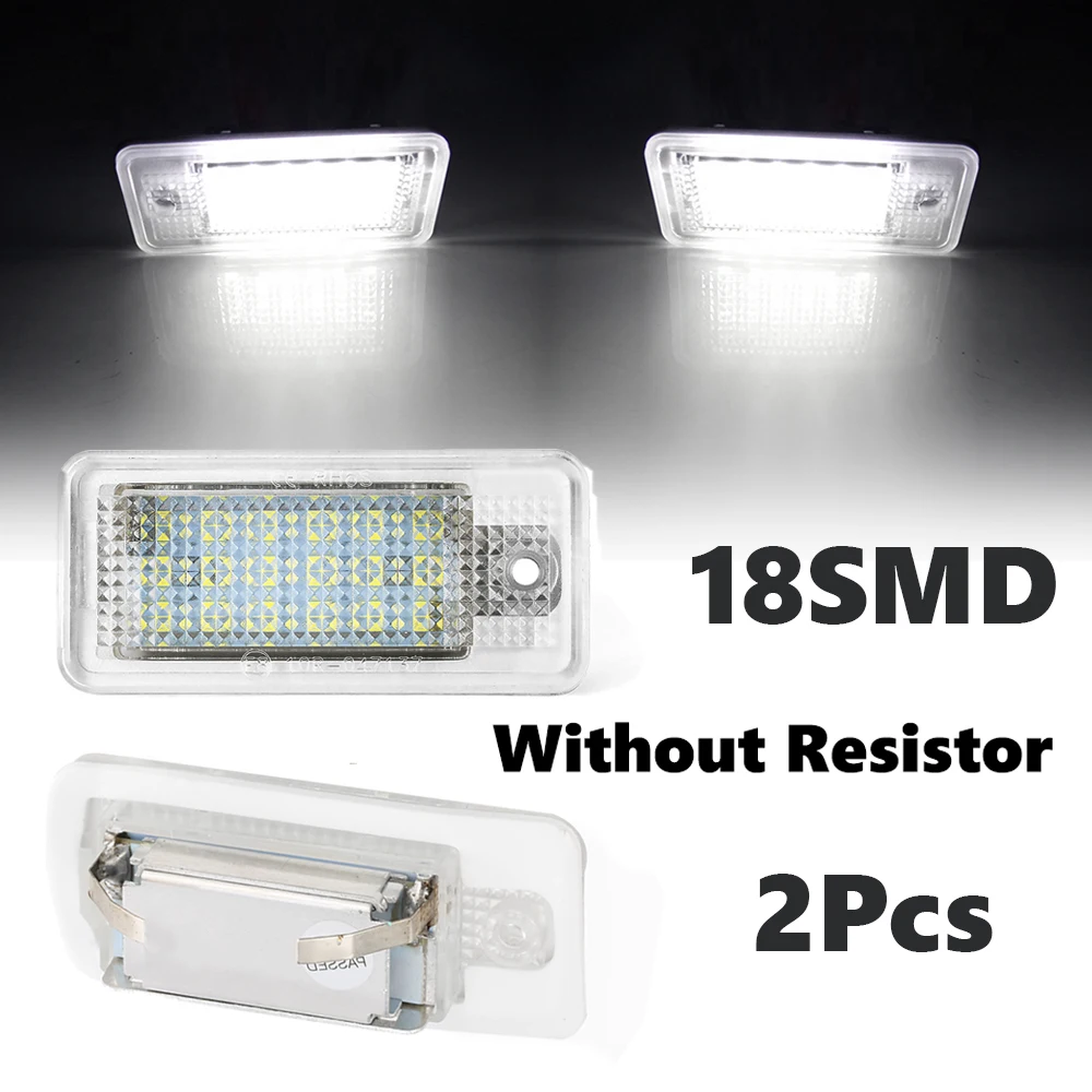 

Для Audi A6 C6 RS6 A4 B6 B7 S4 RS4 A3 8P Q7 4L A5 8F A8 D4 S8, 2 шт., без ошибок, цифровой номерной знак, фотолампы