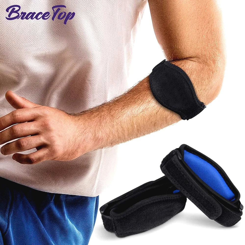 

BraceTop Sports Safety Nylon Elastic Elbow Brace Sleeve Basketball Shooting Pads for Tennis Absorb Sweat Lateral Pain Protection