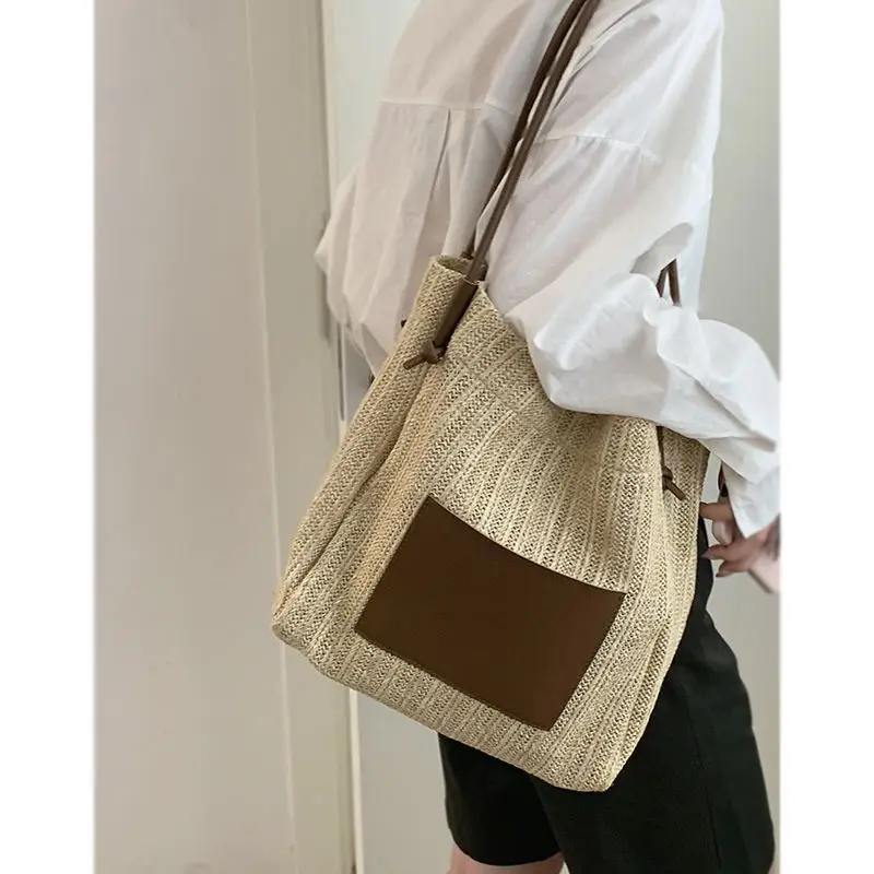 

Mori Straw Bag Women's Summer 2022 Fashion Retro Tote Bag Versatile Ins Large Capacity Crossbody Bag Casual Shoulder Bag