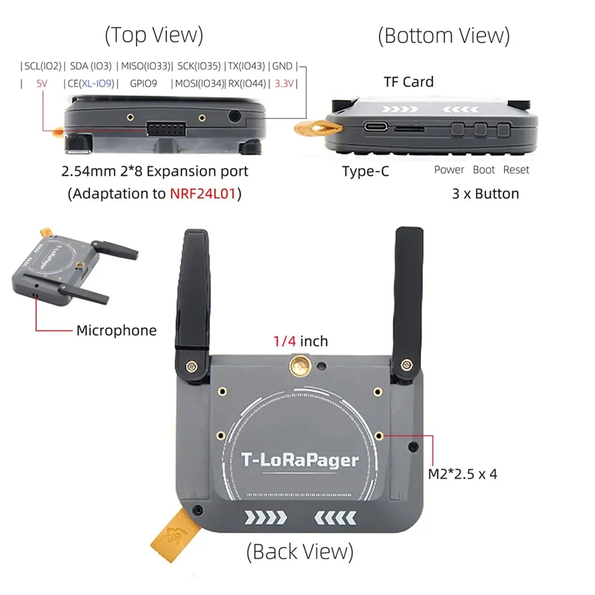 Фото Суперпредложение*GO T-Lora Pager SX1262 433 МГц-Meshcore NFC RTC плата для разработки ИИ с 2,3-дюймовым IPS LCD-дисплеем №1