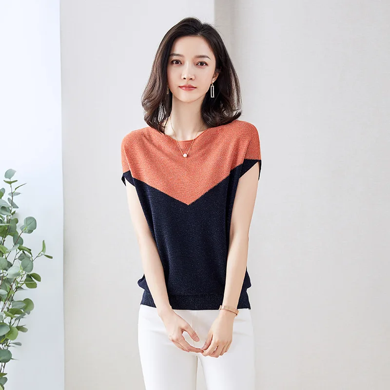 

Новинка лета 2022 пуловер для беременных женщин Свободный черный с коротким рукавом