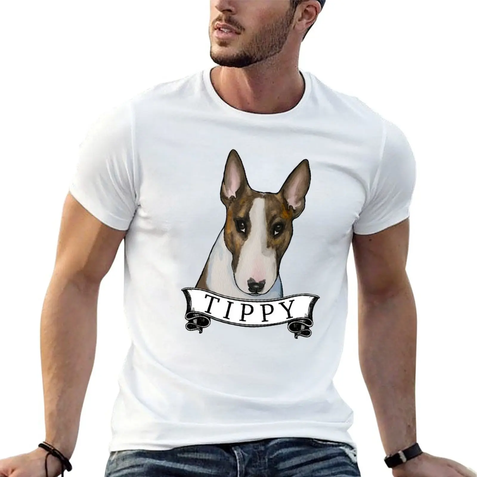 Фото Футболка Bull Terrier Tippy, повседневная универсальная футболка для мужчин №1