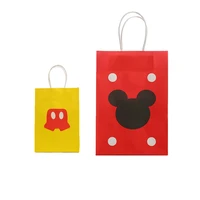 6 pack 21x15cm disney mickey themed birthday decorations minnie avengers cartoon gift wrap paper bag shopping tote supplies