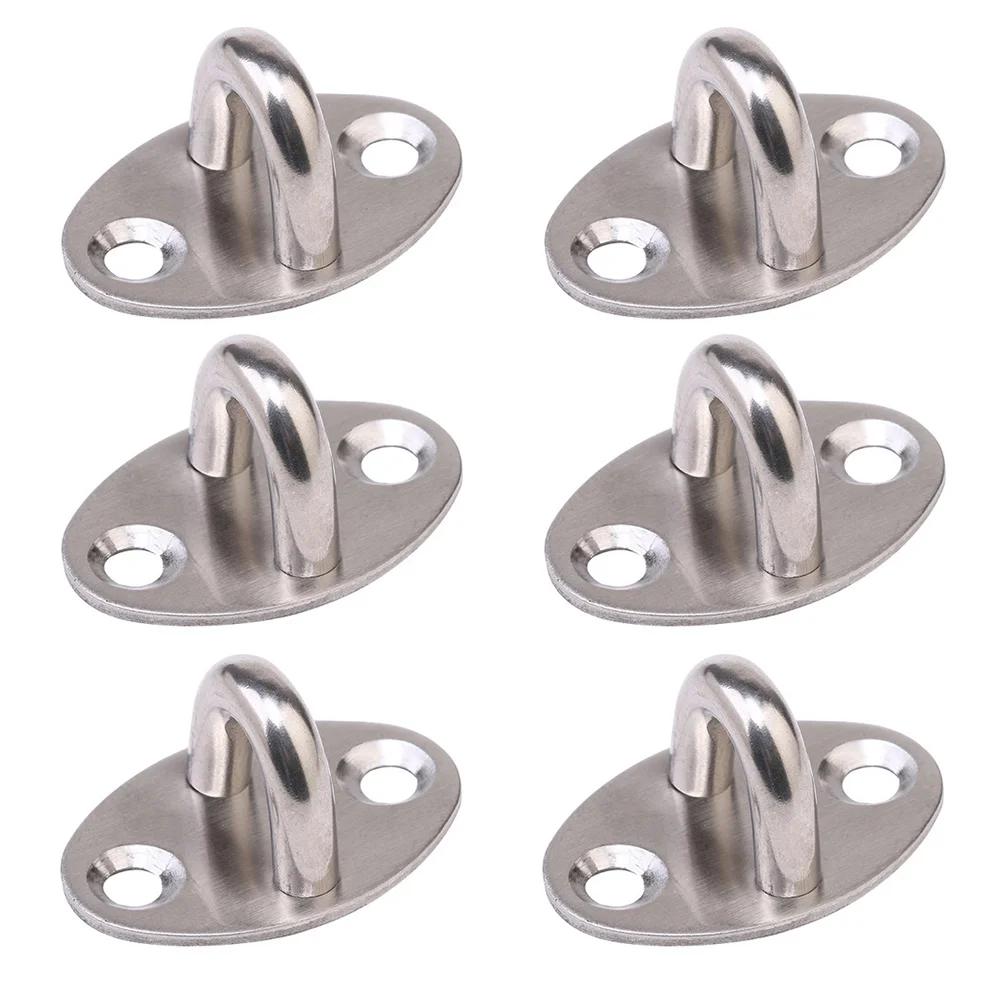 

6 Pcs Storage Ring Multifunctional Hook Stainless Steel Fixed Pull Ceiling Type Wall Mount Dorm Office Suspension