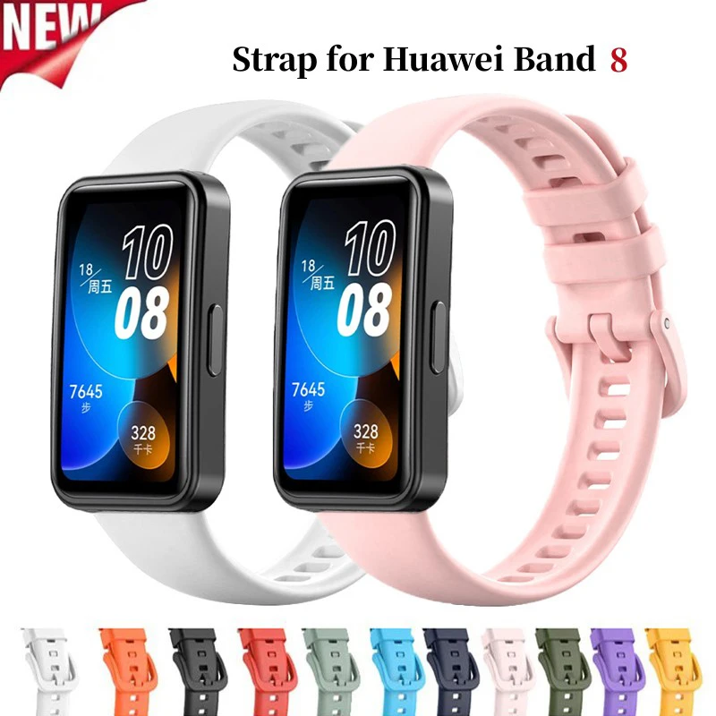For Huawei Band 8 Strap Silicone Replacement Watchband Sport Wristband Bracelet for Huawei Band 8 Correa Smart Watch Accessories