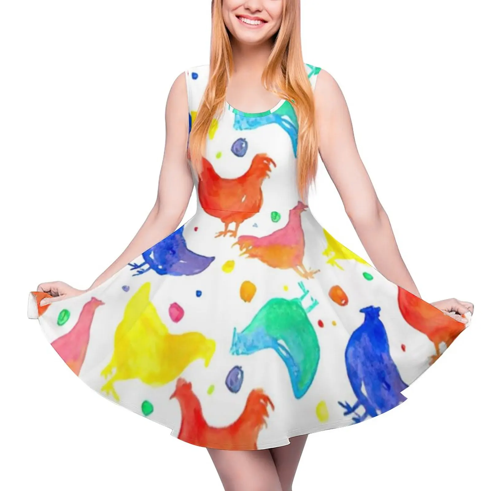 

Женское летнее платье без рукавов, с принтом животных