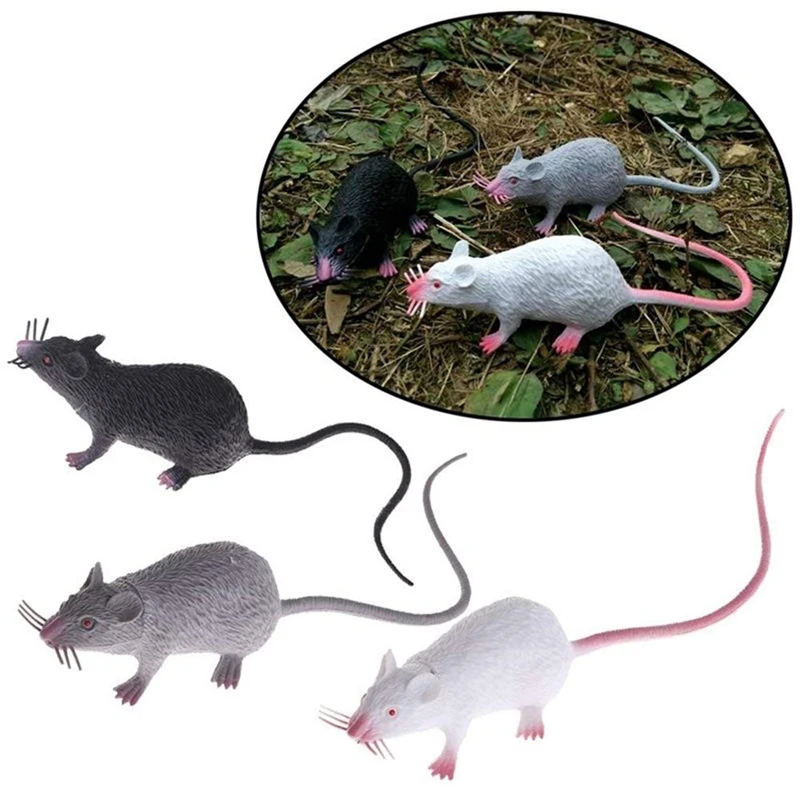 

Simulation Mouse Animal Action Figure Toys Realistic Mouse Statue Home Garden Decor Collection - Black White Color Model
