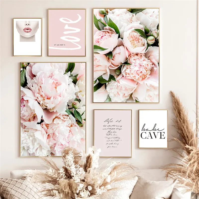 

Nordic Modern Fashion Flower Poster Wall Art Decor Canvas Print Quote Picture Home Decor Painting for Living Room Backdrop Decor