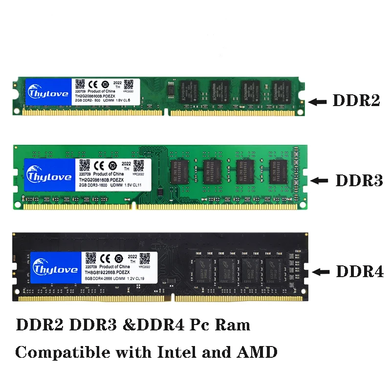 PC Memory RAM Memoria Module Computer Desktop 2GB PC2 DDR2 800 1333 1600MHZ UDIMM PC3 12800U 4GB DDR3 8GB RAM