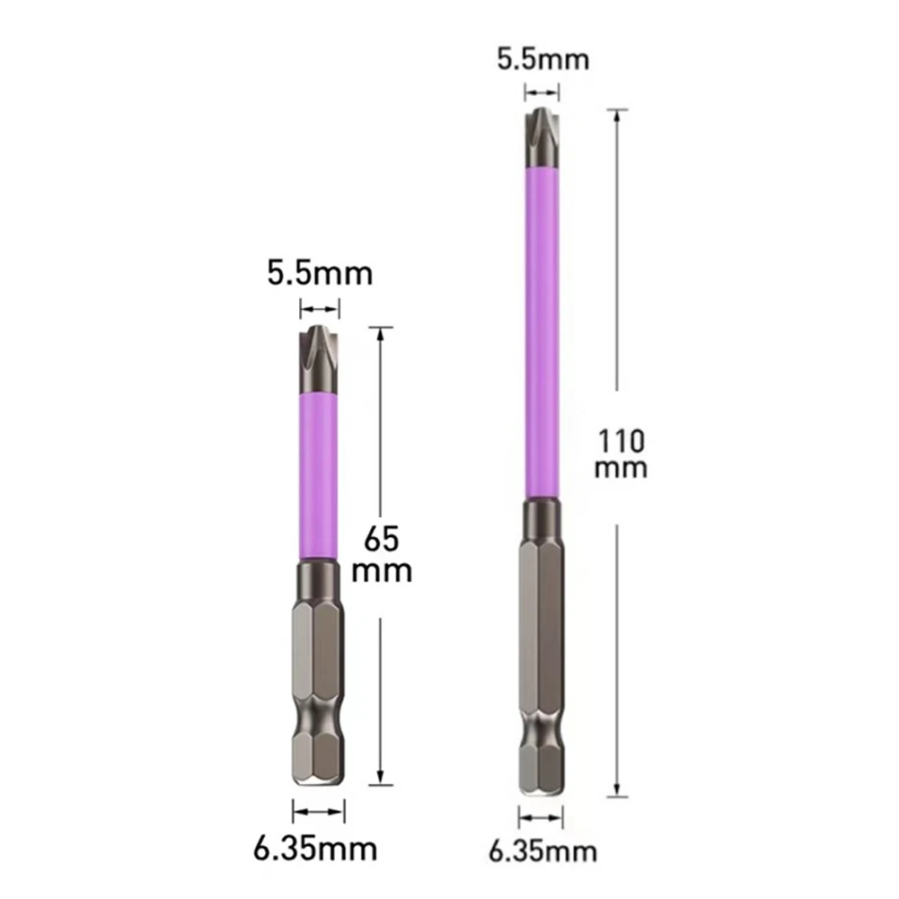 

65mm 110mm Magnetic Special Slotted Cross Screwdriver Bit Batch Head Nutdrivers For Electrician FPH2 For Socket Switch