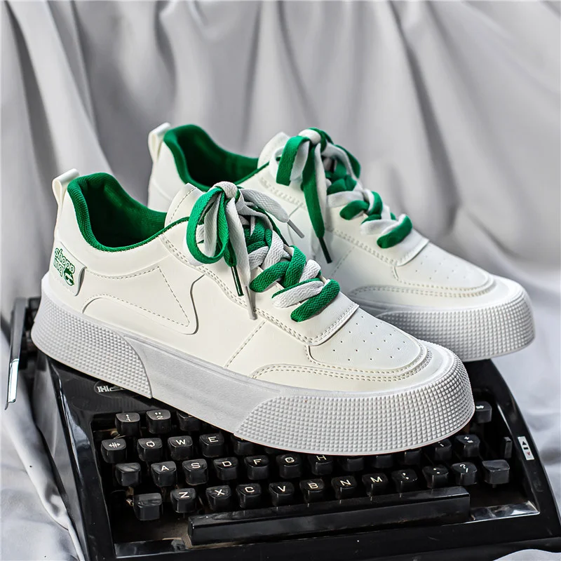 

White Shoes Men Casual Board Shoes Male Vulcanize Sneakers Outdoor Thick Bottom Flat Shoes Brand Man Footwear Tenis Masculino