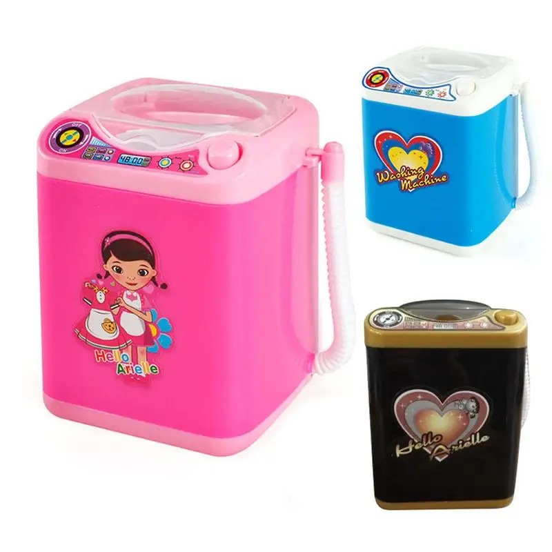

Mini Electric Washing Machine Children Pretend Role Play Wash Makeup Brushes Toy Hot Upgraded Version