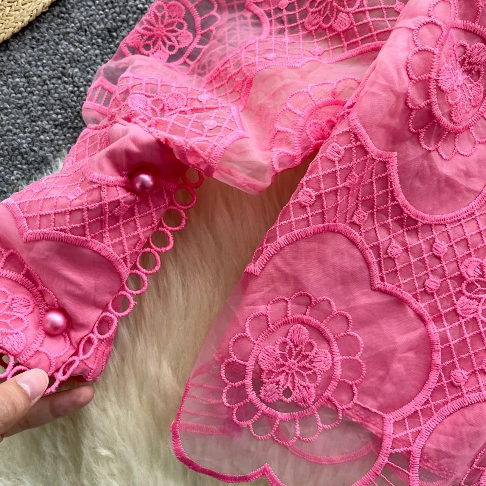 Осенняя новая легкая роскошная высококачественная рубашка с воротником-стойкой