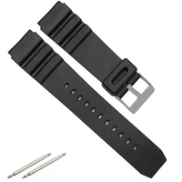 1pcs watchband silicone rubber band men sports diving black strap for casio replace electronic wristwatch belt watch accessories