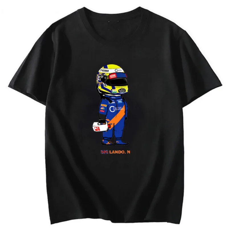 

Футболка F1 с графическим рисунком Russel Car Race Game, летние женские и мужские футболки, милая мультяшная уличная одежда унисекс, мужские топы